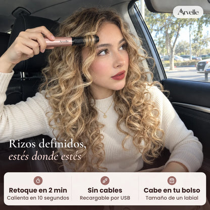 Rizador portátil Arvelle: rizos definidos estés donde estés, sin cables y cabe en tu bolso